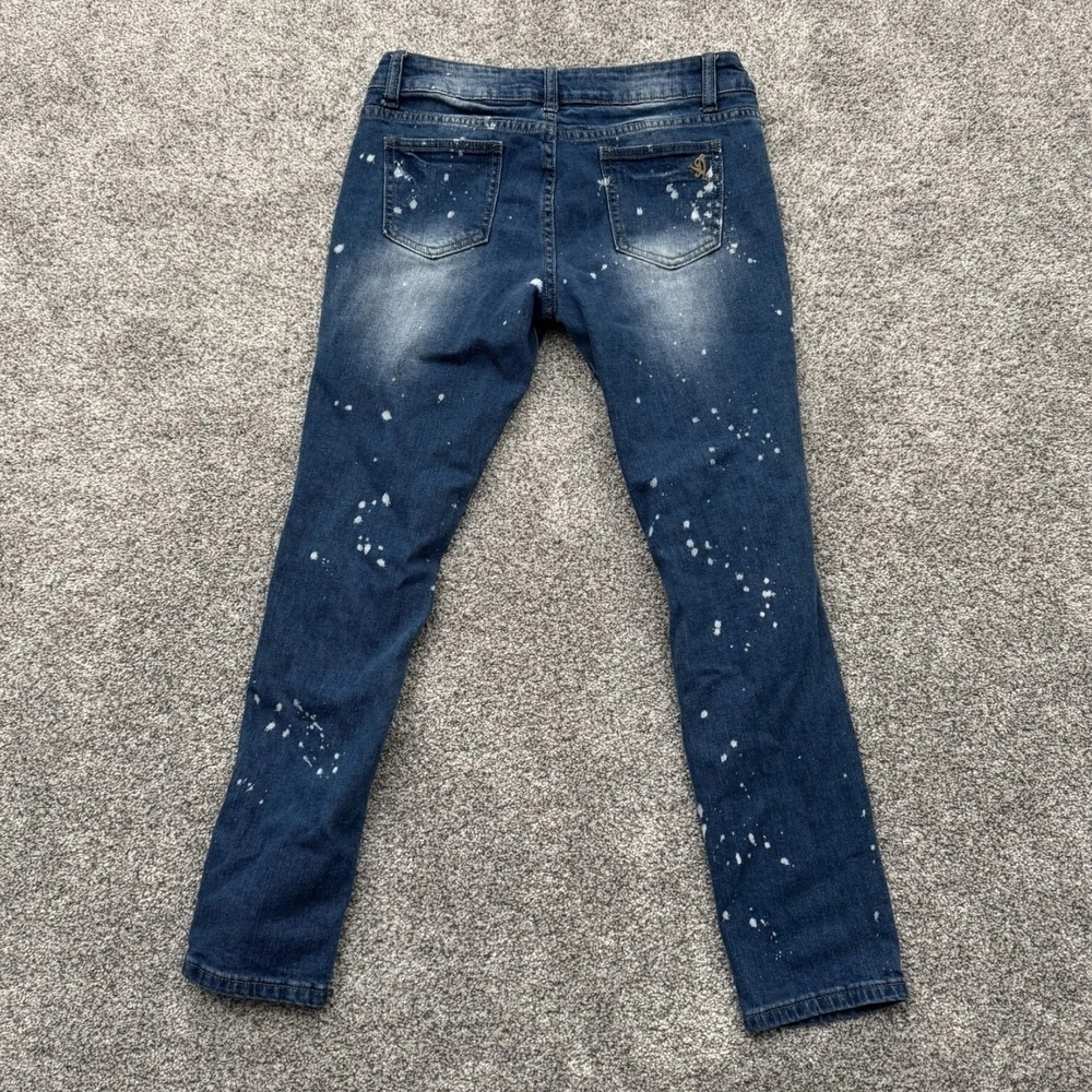 VIP Jeans Distressed Ripped Edgy Dark Wash Bleached Streetwear - Picture 8 of 8
